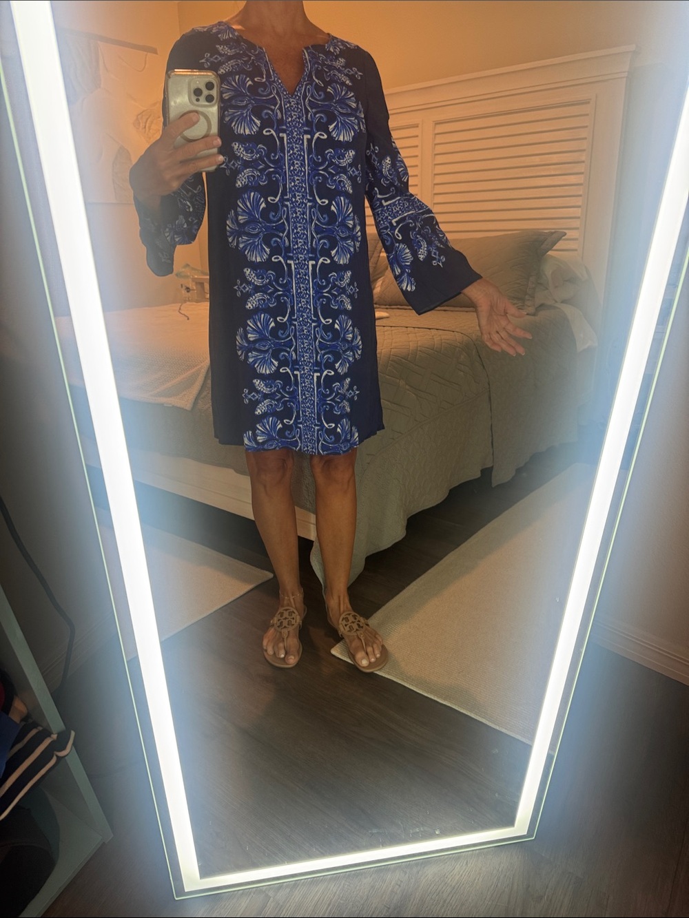 Lilly Pulitzer Blue Floral Embroidered Shift Dress - Women